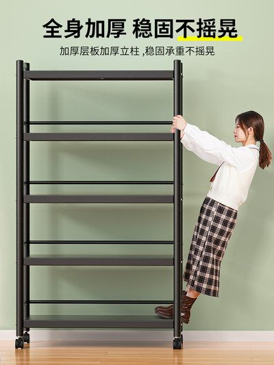 不锈钢厨房置物架落地式多层微波炉架收纳架子多功能烤箱锅架货架
