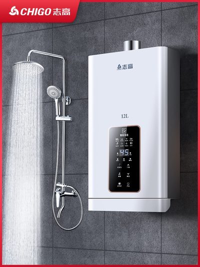志高燃气热水器家用12升恒温天然气液化气煤气强排式平衡式零冷水
